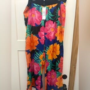 Calvin Klein Black Floral Pants 1X NWT